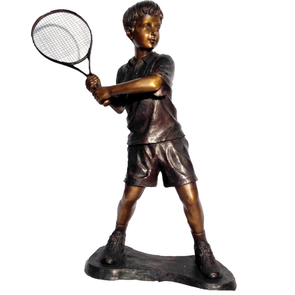 Statue tennis marble 20th bronze player gorgeous century base auction catawiki viewing ended now has