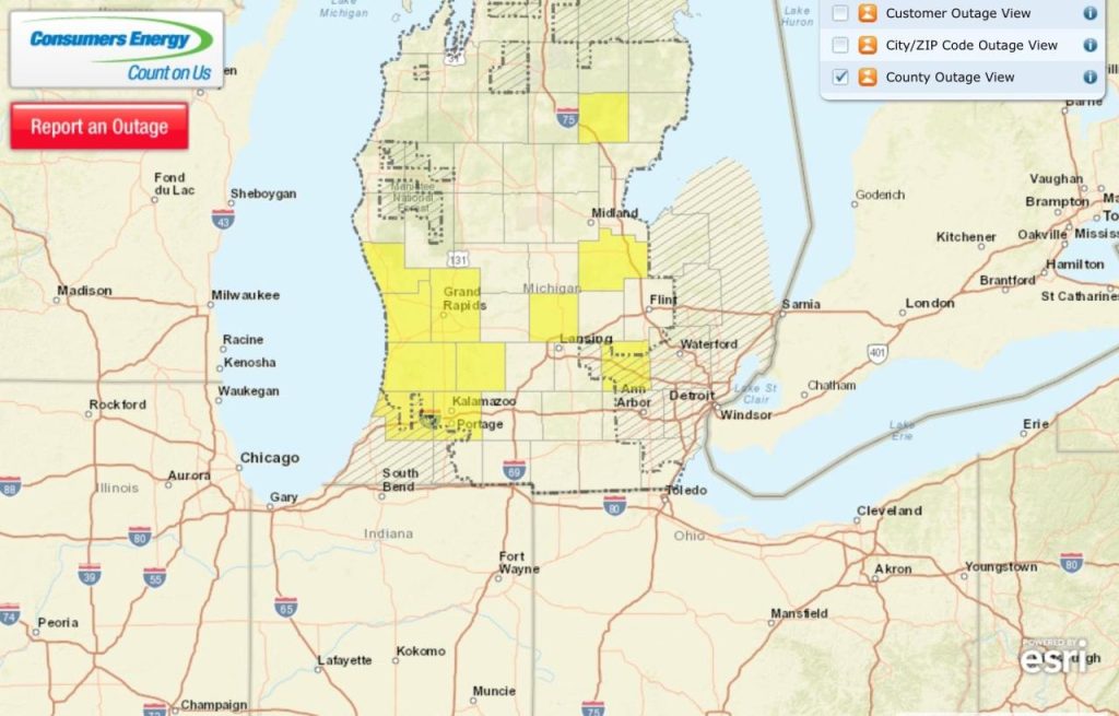 Michigan power outage map