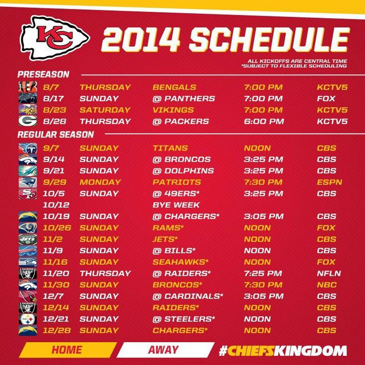 Chiefs schedule 2024