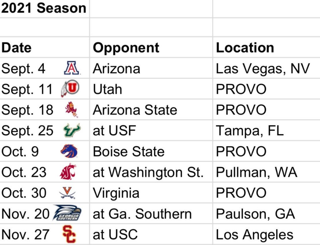 Byu football schedule