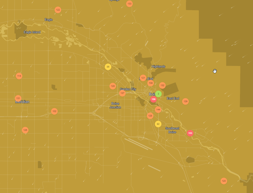 Boise city foothills contributed hazy conditions friday fire over small