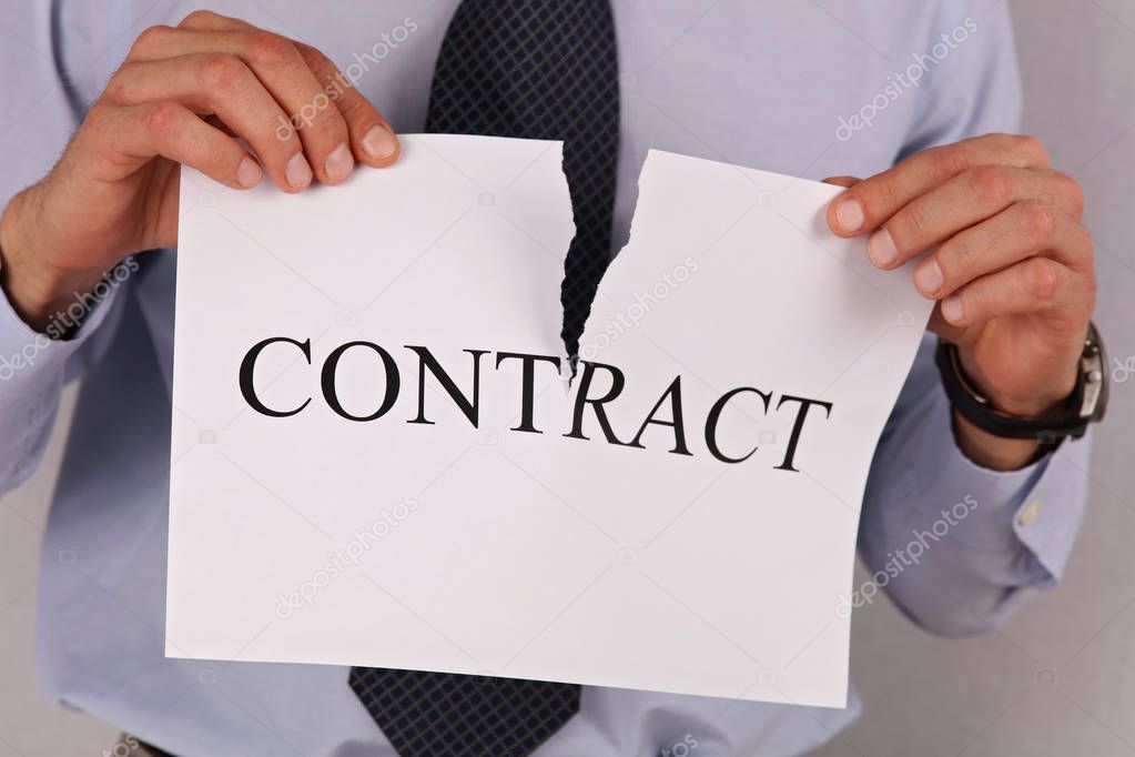 Contract broken ripped illustration